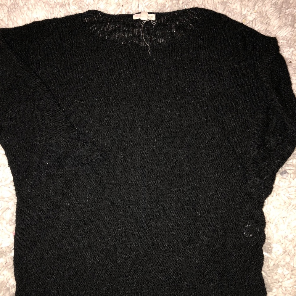 Black knitted half sleeve shirt